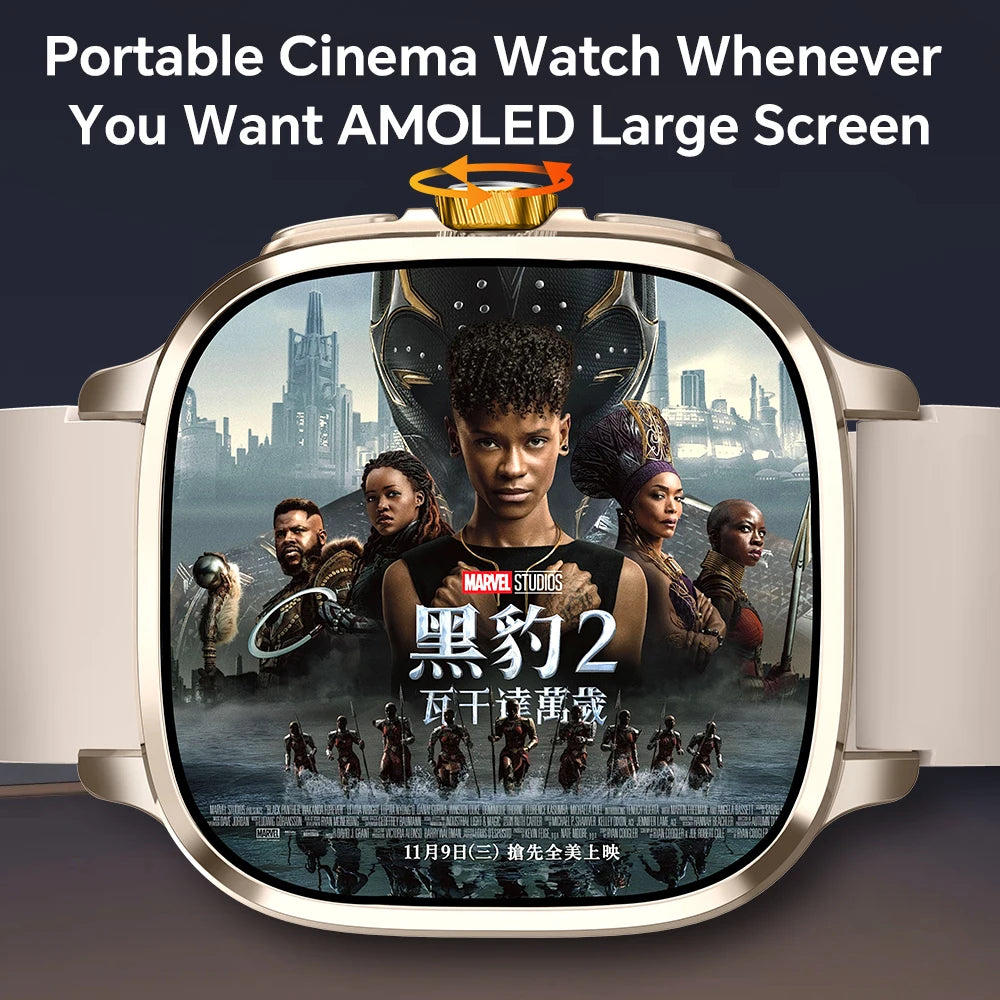 Montre connectée S99, version globale Android 13.0, écran AMOLED 2,4 pouces, insertion carte SIM, GPS, WIFI, caméra rotative à 190°, jeux