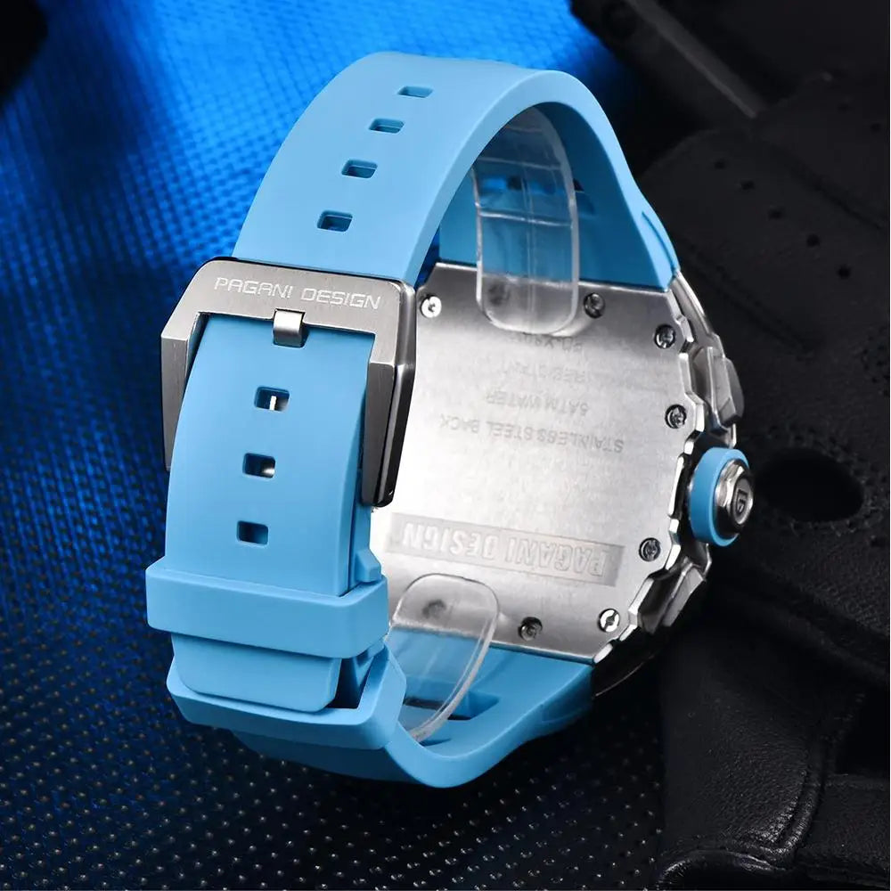 ChronoState Vector Elite Rectangle Skeleton Quartz Watch for Men