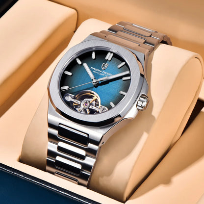PAGANI DESIGN Nouvelle Montre Mécanique Homme Tourbillon Squelette Sport Élégante Saphir Étanche Mouvement Japonais Acier 316L