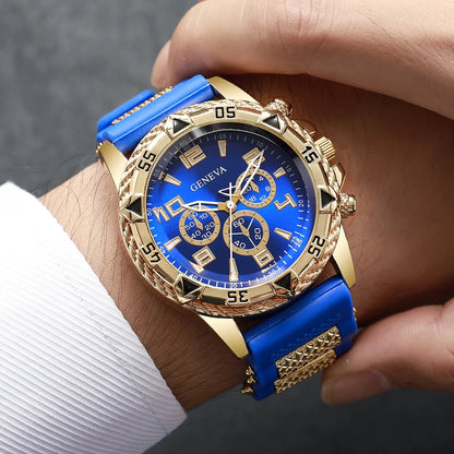 Montre de sport pour homme avec bracelet en silicone tendance et cadran arabe de luxe, montre-bracelet à quartz d'affaires, Reloj Hombre (sans boîte)