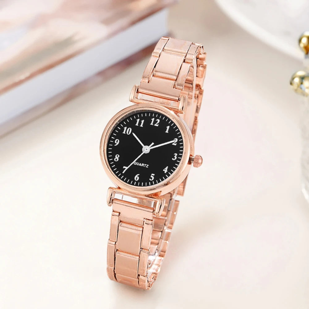 Montre Femme Mode Petit Cadran Arabe Bracelet en Acier Montre à Quartz pour Dames