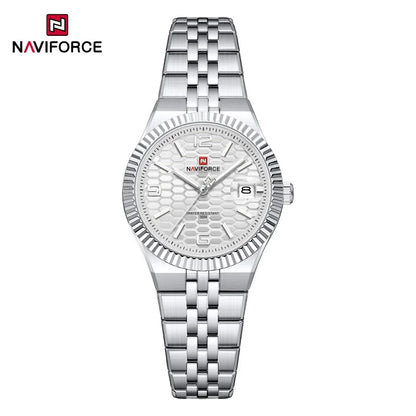 NAVIFORCE Montre de sport pour femmes, haute qualité, étanche, en acier inoxydable, horloge romantique, montre-bracelet à quartz pour dames, Reloj Mujer
