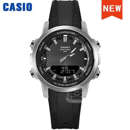 Montres Casio pour hommes, marque de luxe supérieure, ensemble pointeur LED double affichage étanche militaire, montre relogio masculino série AMW-880
