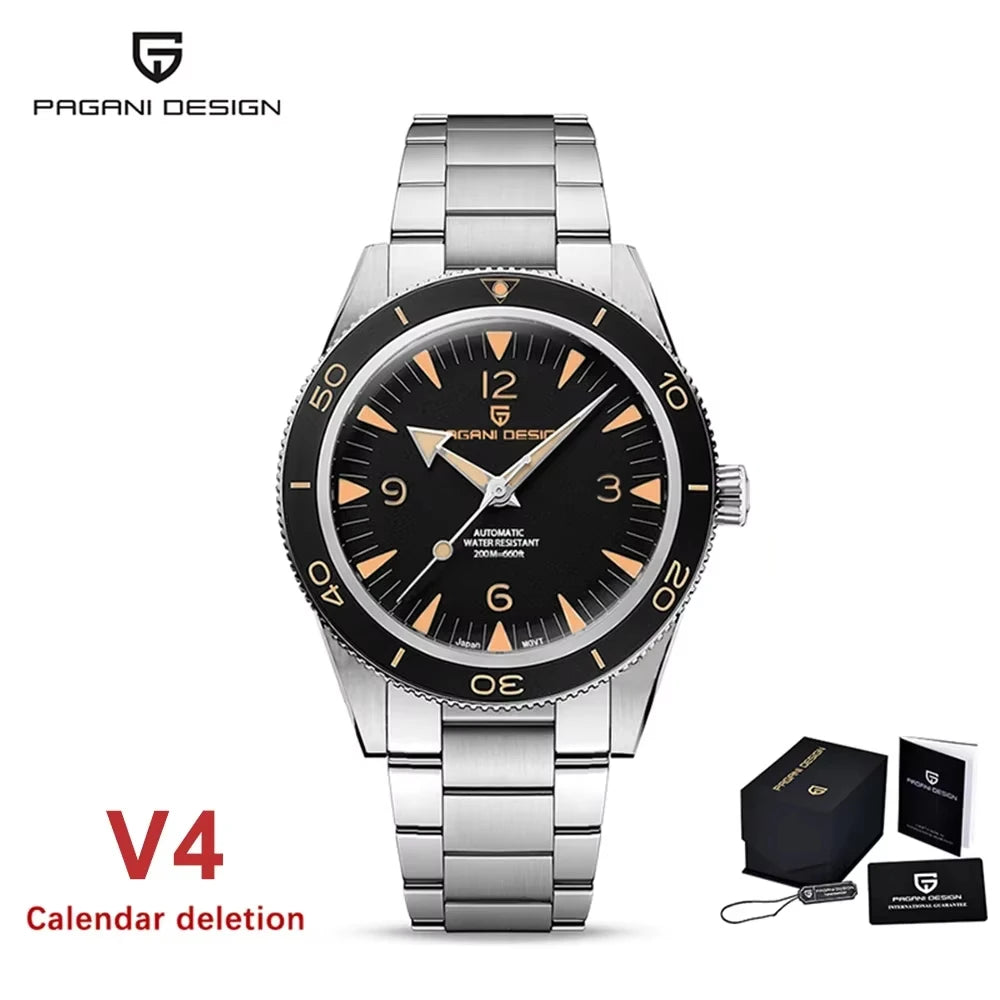 PAGANI DESIGN 2025 Luxe Hommes Mouvement 8215 V4 Montre-bracelet Automatique Mécanique Étanchéité 20bar Saphir Acier inoxydable reloj