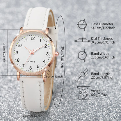 Montres Femme Tendance Décontractées Cadran Arabe Dames Bracelet Cuir Montre à Quartz Reloj Mujer Cadeau Fille