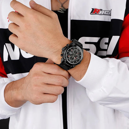 NAVIFORCE Montre Homme Mode Sport Chronographe Étanche Montres Hommes Affichage Calendrier Militaire Quartz Montre Homme Reloj Hombre