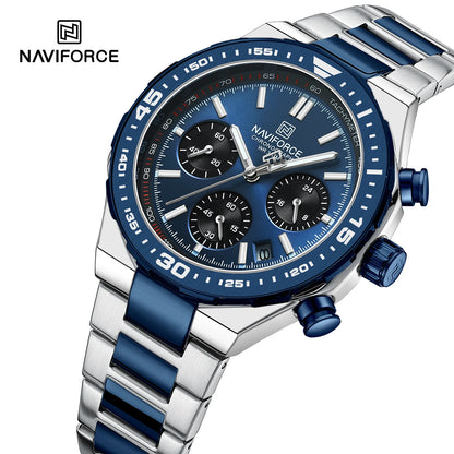 NAVIFORCE Montres Homme Quartz Tendance Affaires Classique Étanche Bracelet Acier Inoxydable Montre-bracelet Nouvelle horloge Homme en 2024