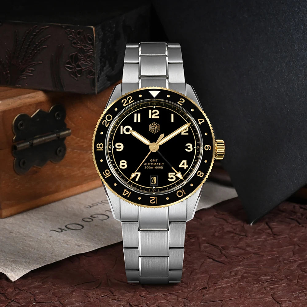 San Martin SN0140W NH34 GMT Automatic Sapphire Watch