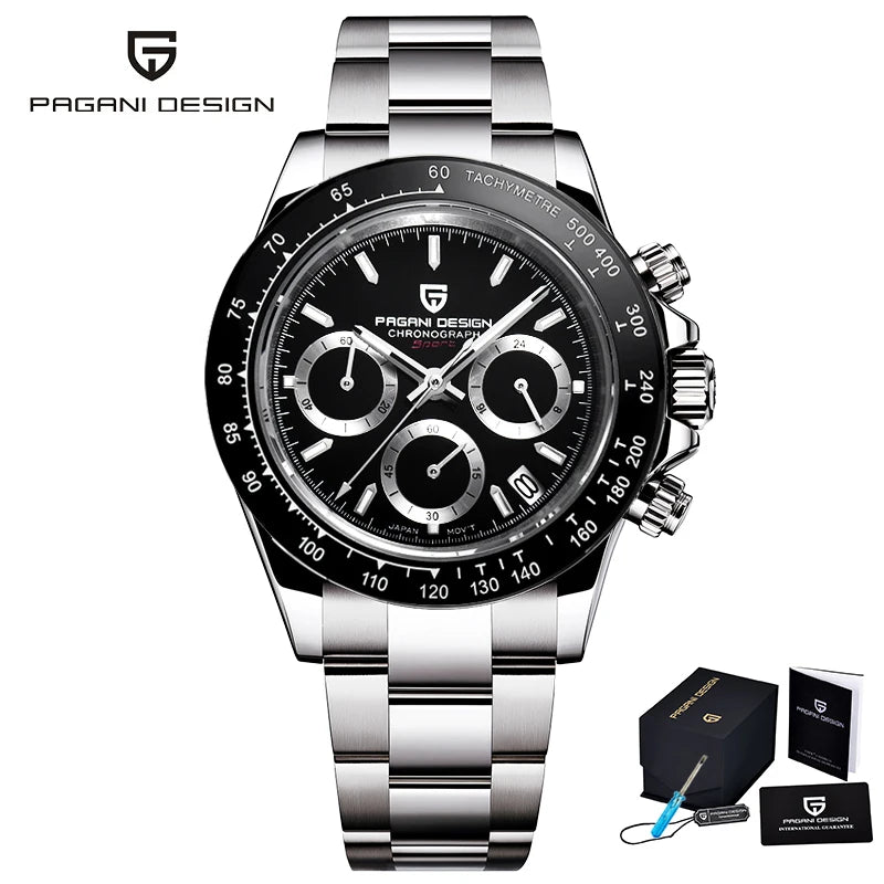 PAGANI DESIGN 2026 NOUVEAU 1664 Montre homme cadran météorite Montre de luxe en saphir à quartz pour hommes Chronographe sport pour hommes Reloj Hombre