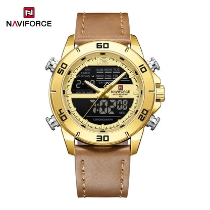 NAVIFORCE NF9253L Luminous Day Date Leather Band Watch