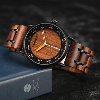 BOBO BIRD Wooden Date Display Watch 42mm Model