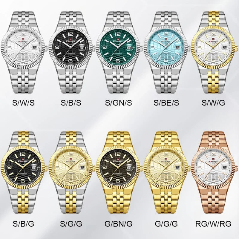 Montre à quartz NAVIFORCE NF9277 en acier inoxydable résistante à l'eau