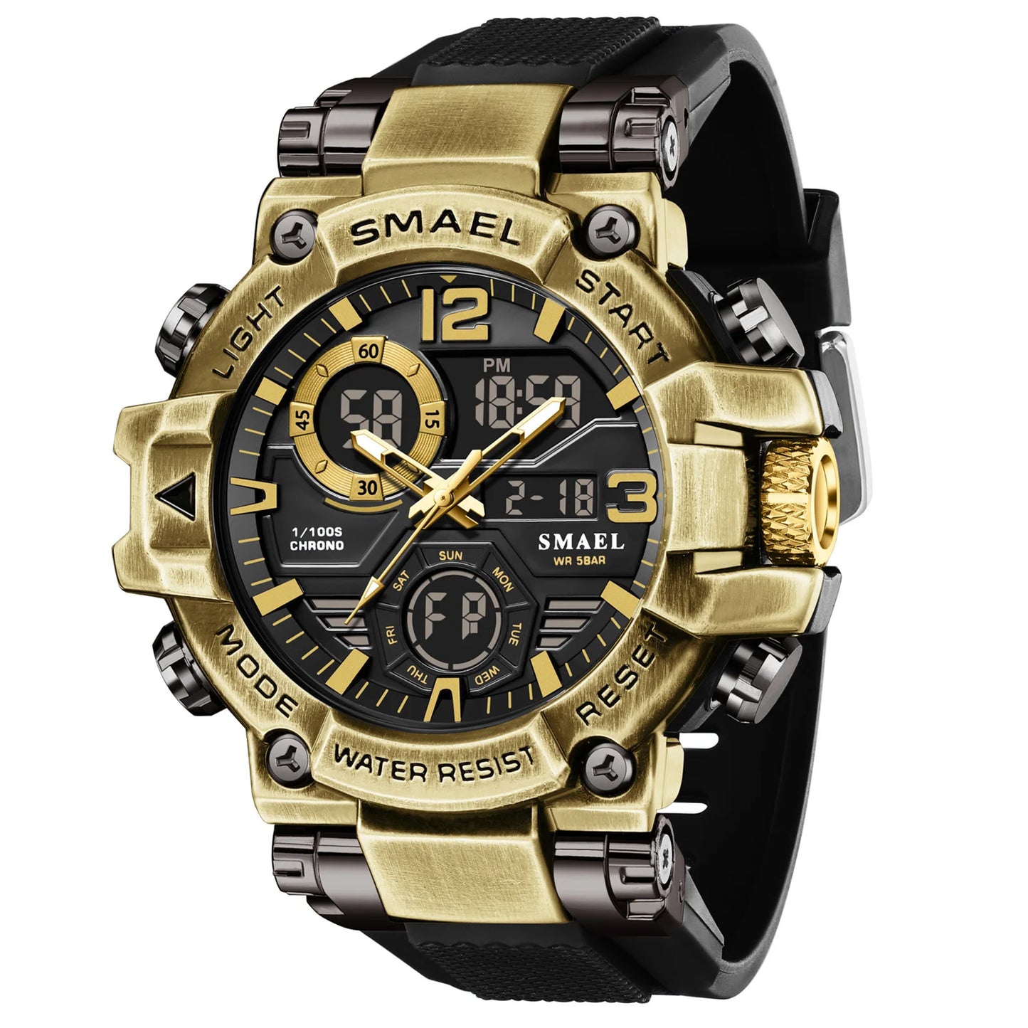 Montre de marque SMAEL 8110 étanche, Dropshipping, avec alarme et veilleuse, pour jeunes, style mode et affaires, mouvement à quartz, sport