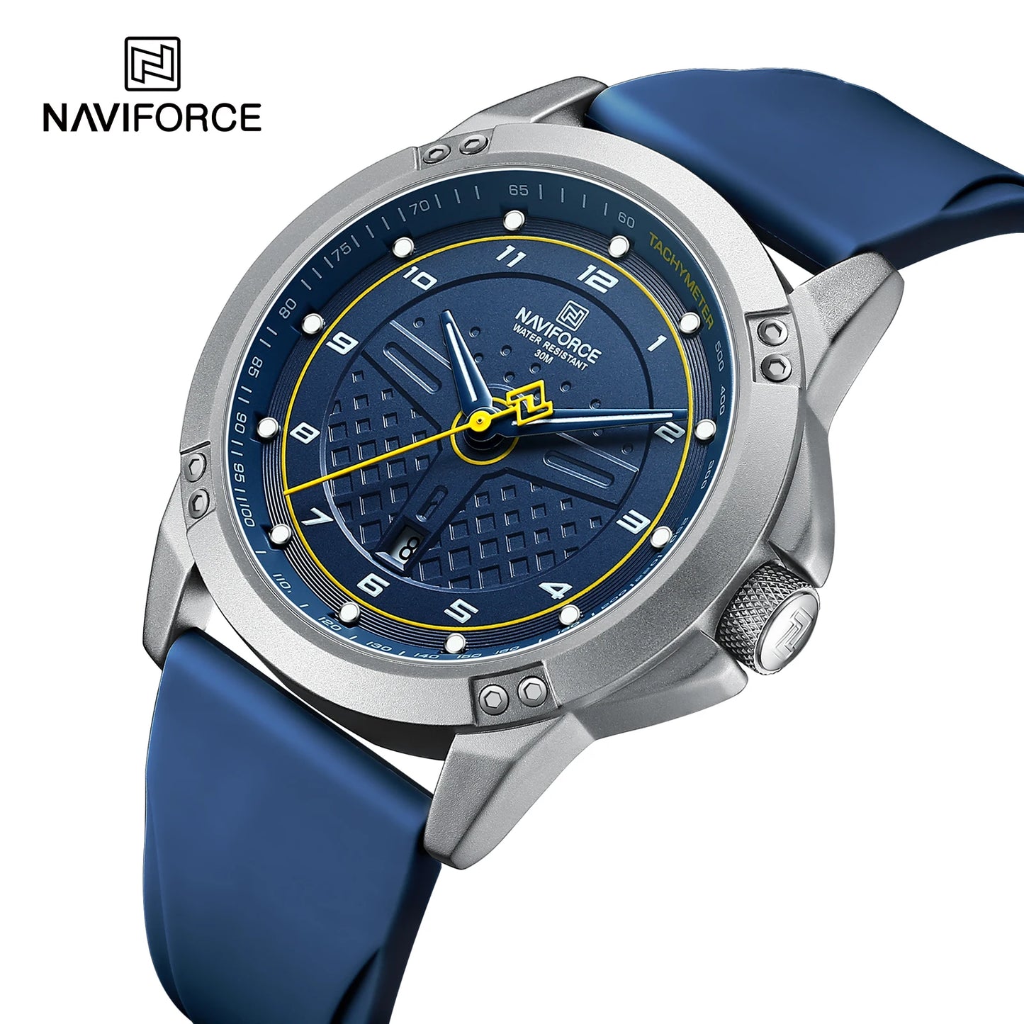 NAVIFORCE Montre-bracelet à quartz décontractée Montre homme étanche tendance Bracelet en silicone sportif Montre homme lumineuse Relogio Masculino