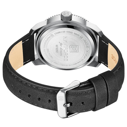 NAVIFORCE – Montre de sport homme de luxe de marque, montre-bracelet décontractée à quartz, étanche, en cuir analogique avec date