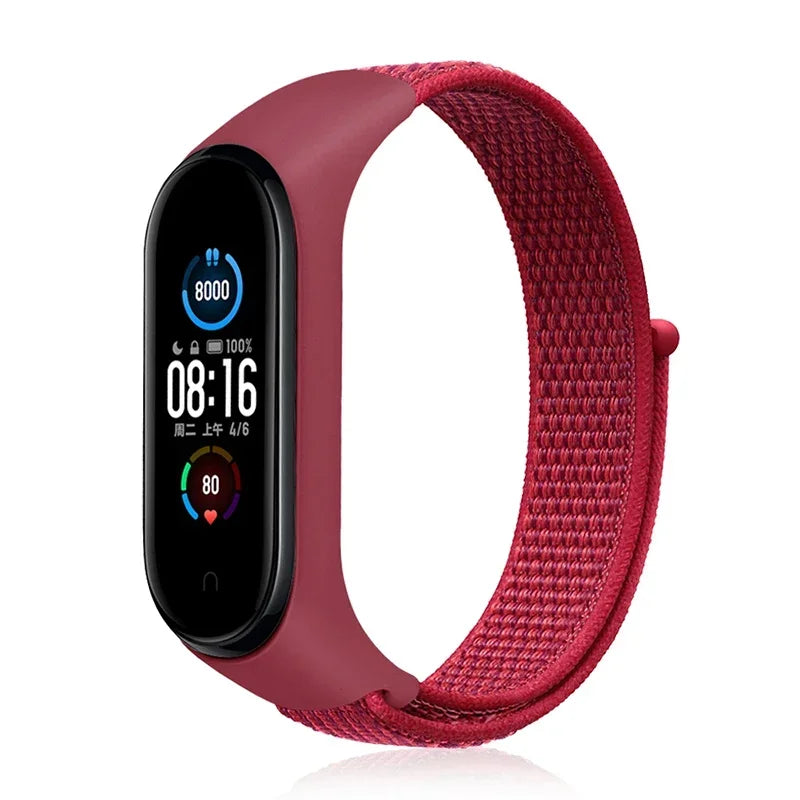 Nylon loop Mi band 4 5 6 Strap Replacement Soft Adjustable Wrist Watchband Pulsera correa For Xiaomi Mi band 3 4 5 6 7 Bracelet