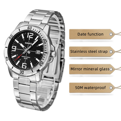 Montre Casio pour homme, bracelet en acier inoxydable, styles professionnels, relogio masculino MTP-VD01D