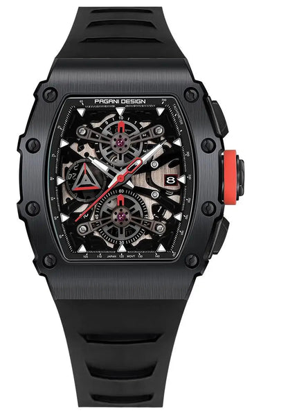 ChronoState Vector Elite Rectangle Skeleton Quartz Watch for Men