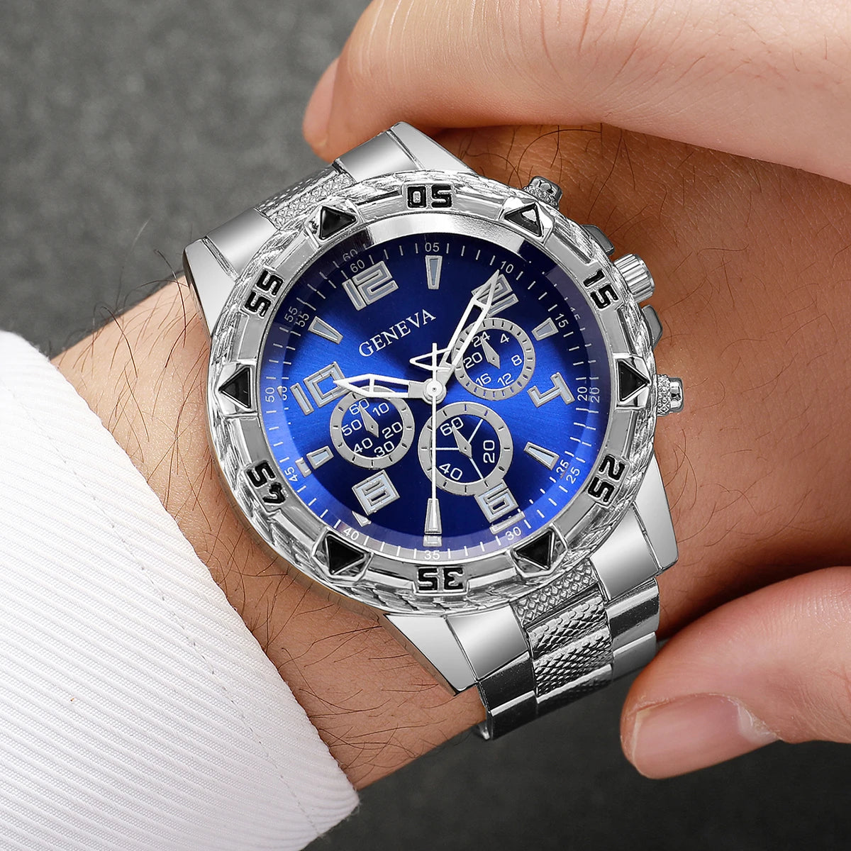 4 Pcs/set Men's Fashion Business Watches Large Display Analog Quartz Watch for Men Watch Gift Men's Watches (Without Box)