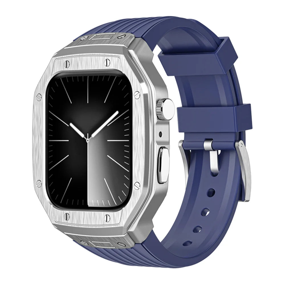Modification Kit Metal Case & TPU Strap for iWatch Series 9 8 7 45mm 6 5 4 SE 44mm