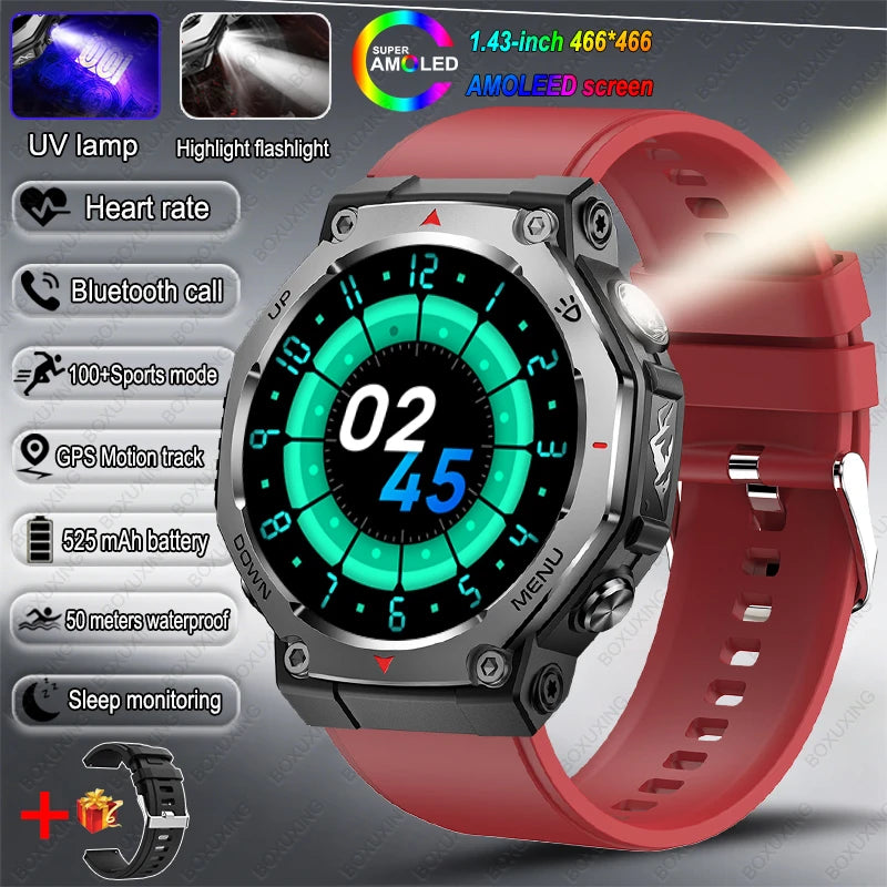 2026 New T-Rex 3 Ultra Outdoor Sports Smart Watch Men GPS Motion Track 5 ATM Waterproof Heart Rate HD Bluetooth Call Smart Watch