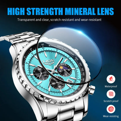 2025 LIGE Top Brand Luxury New Men Watch Quartz Man Watches Waterproof Luminous Watch for Men Date Chronograph Sport Wristwatch