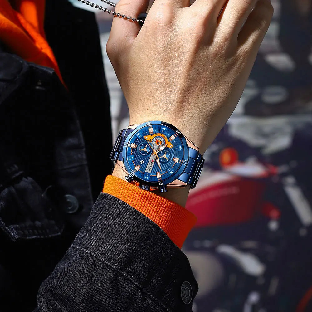 Stainless Steel Chronograph Luminous Dial Watch