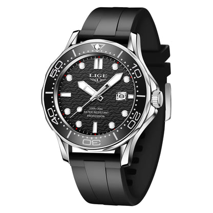 2026 LIGE Nouvelle Montre Homme D'Affaires Grande Marque Luxe Montre de Plongée Pour Hommes Étanche Date Horloge Montre de Sport Relogio Masculino+Boîte