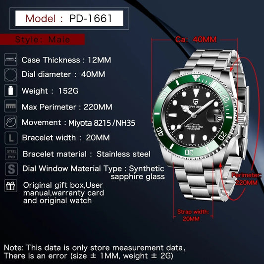PAGANI Design 2026 Nouvelles montres mécaniques automatiques pour hommes Miyota 8215, montre étanche en acier inoxydable 40mm Relogio