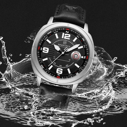 NAVIFORCE NF8078 PU Band Calendar Date Display Watch