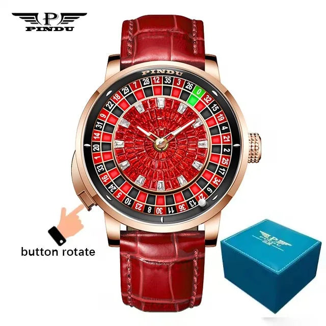 PINDU P6663 Roulette Dial Mechanical Watch Red Top