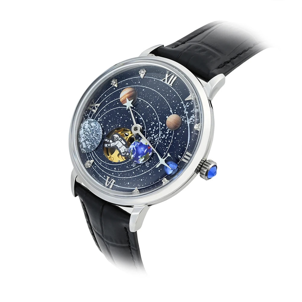Space Explorer Galaxy Planet Automatic Mechanical Watch