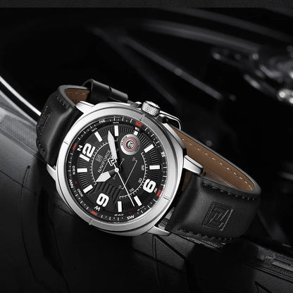 NAVIFORCE NF8078 PU Band Calendar Date Display Watch