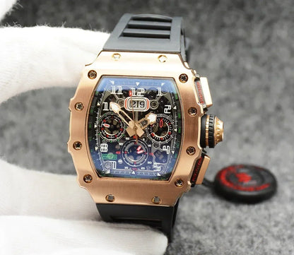 Montre RM en forme de tonneau de haute qualité, marque de luxe supérieure pour montre mécanique homme, montre automatique homme Montre Homme