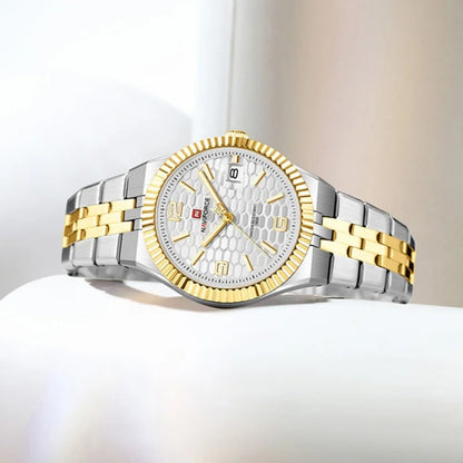 NAVIFORCE Montre de sport pour femmes, haute qualité, étanche, en acier inoxydable, horloge romantique, montre-bracelet à quartz pour dames, Reloj Mujer