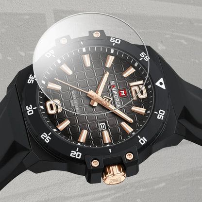 Nouvelle montre homme NAVIFORCE, style mode, mouvement à quartz de luxe, bracelet sport en silicone, étanche et lumineuse, cadeau pour homme