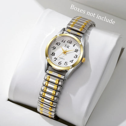 Montres Élégantes pour Femmes à Petit Cadran, Montre à Quartz Tendance avec Bracelet Élastique, Reloj Mujer (Sans Boîte)