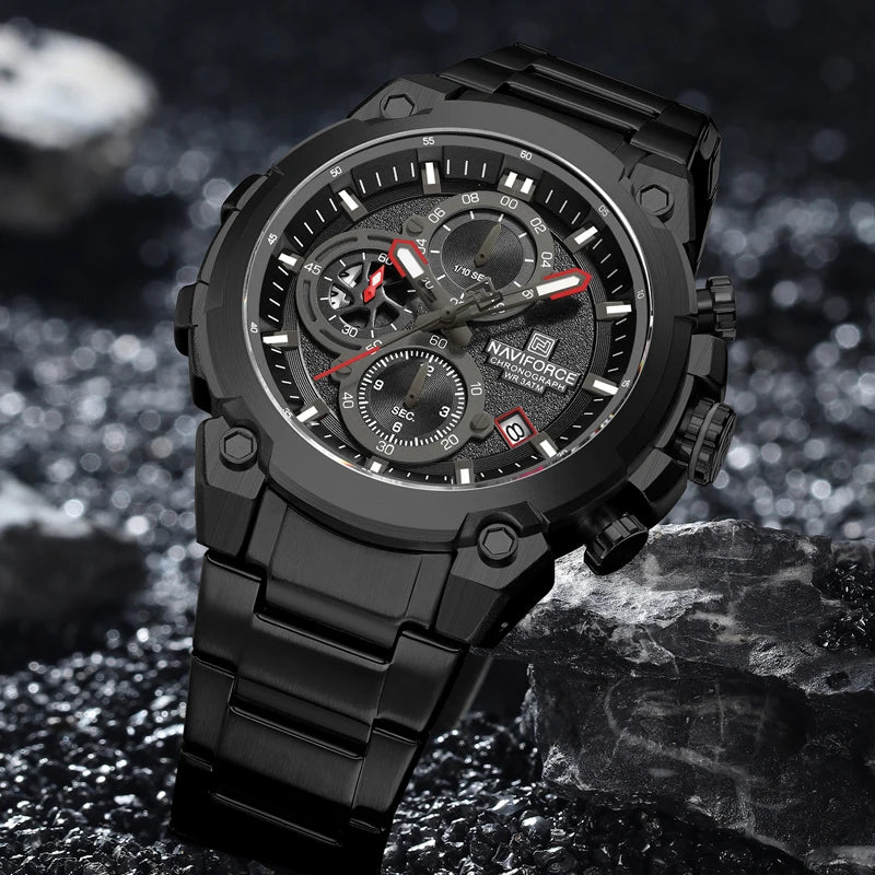 NAVIFORCE Montre Homme Mode Sport Chronographe Étanche Montres Hommes Affichage Calendrier Militaire Quartz Montre Homme Reloj Hombre