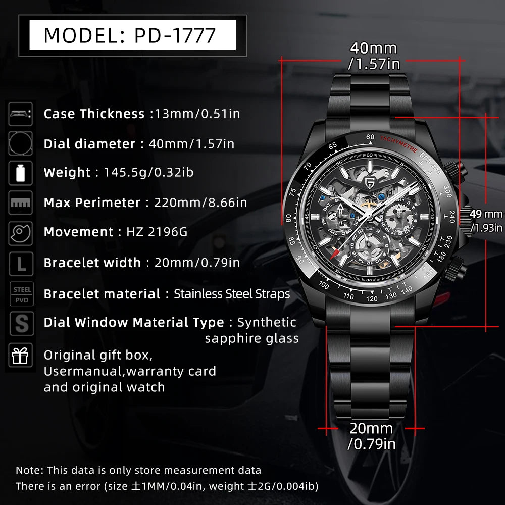 PAGANI DESIGN 2026 Nouvelle Montre Mécanique Automatique pour Homme en Acier Inoxydable Étanche 100m Montre de Luxe Décontractée pour Homme Reloj Hombre
