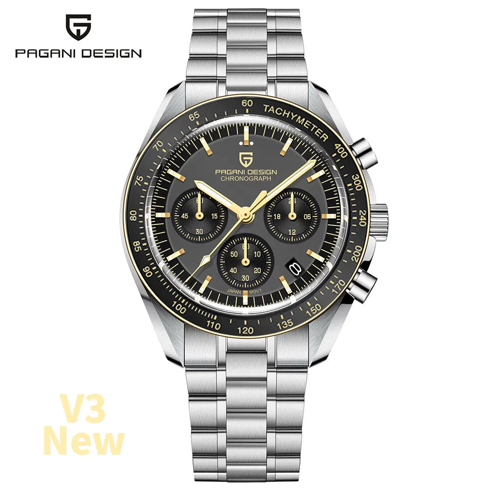 PAGANI DESIGN 2026 Nouvelle V5 PD1701 Montres Homme Luxe Montre à Quartz Homme Sport Vitesse Chronographe Verre Saphir AR Étanche 100M