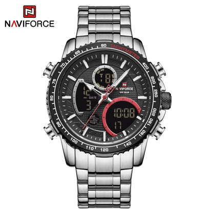 NAVIFORCE 2025 Nouvelle Montre Sport Homme Luxe Originale Montre-Bracelet en Acier Inoxydable Hommes Double Affichage Militaire Montres Étanche