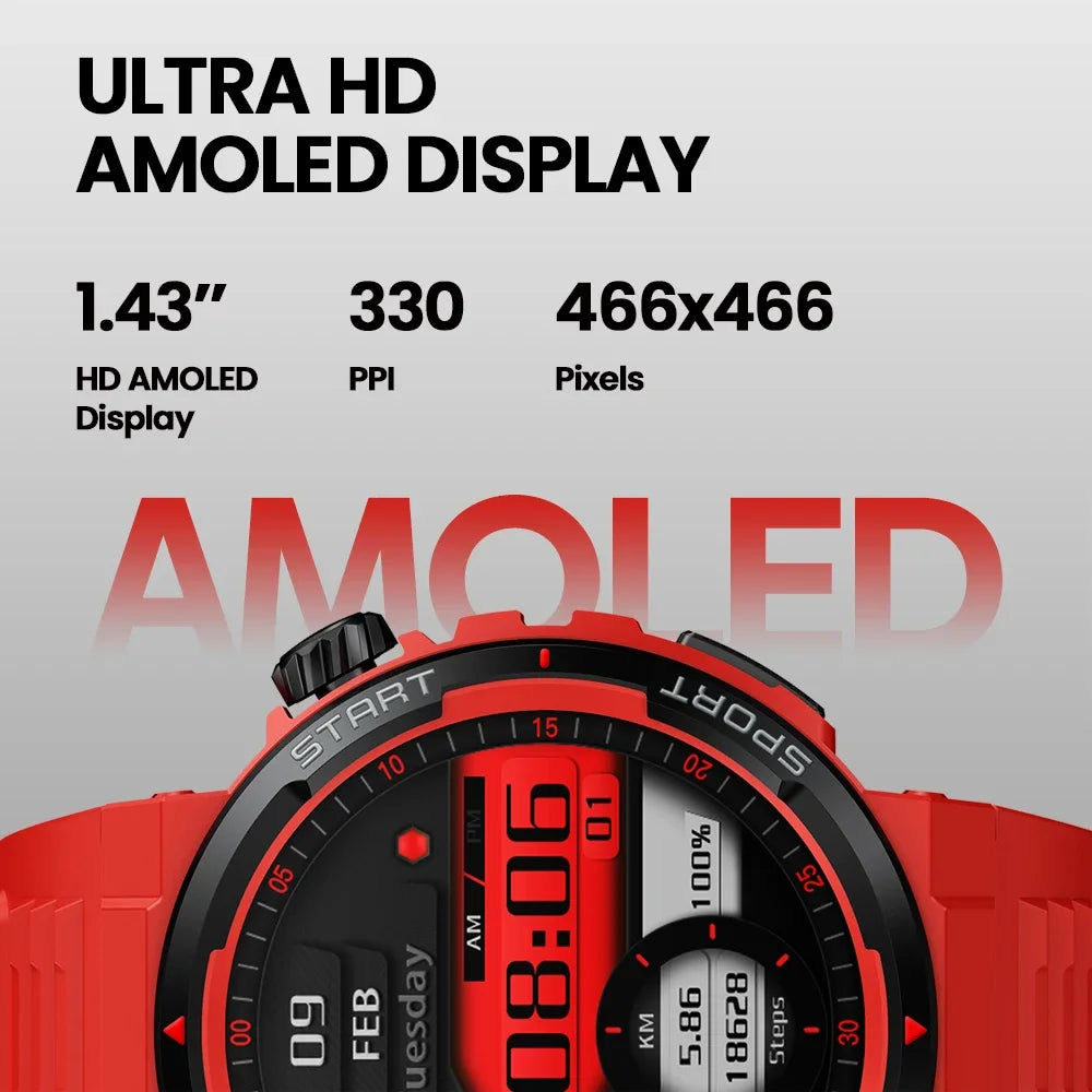 Nouvelle montre connectée Zeblaze Ares 3 Plus avec écran AMOLED HD de 1,43'', appels vocaux et suivi interactif 3D de la santé et de la forme physique