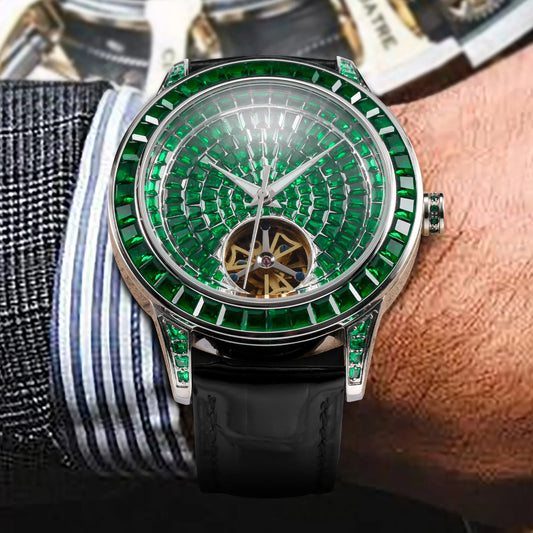PINDU Design Diamond Mechanical Automatic Watch Stainless Steel