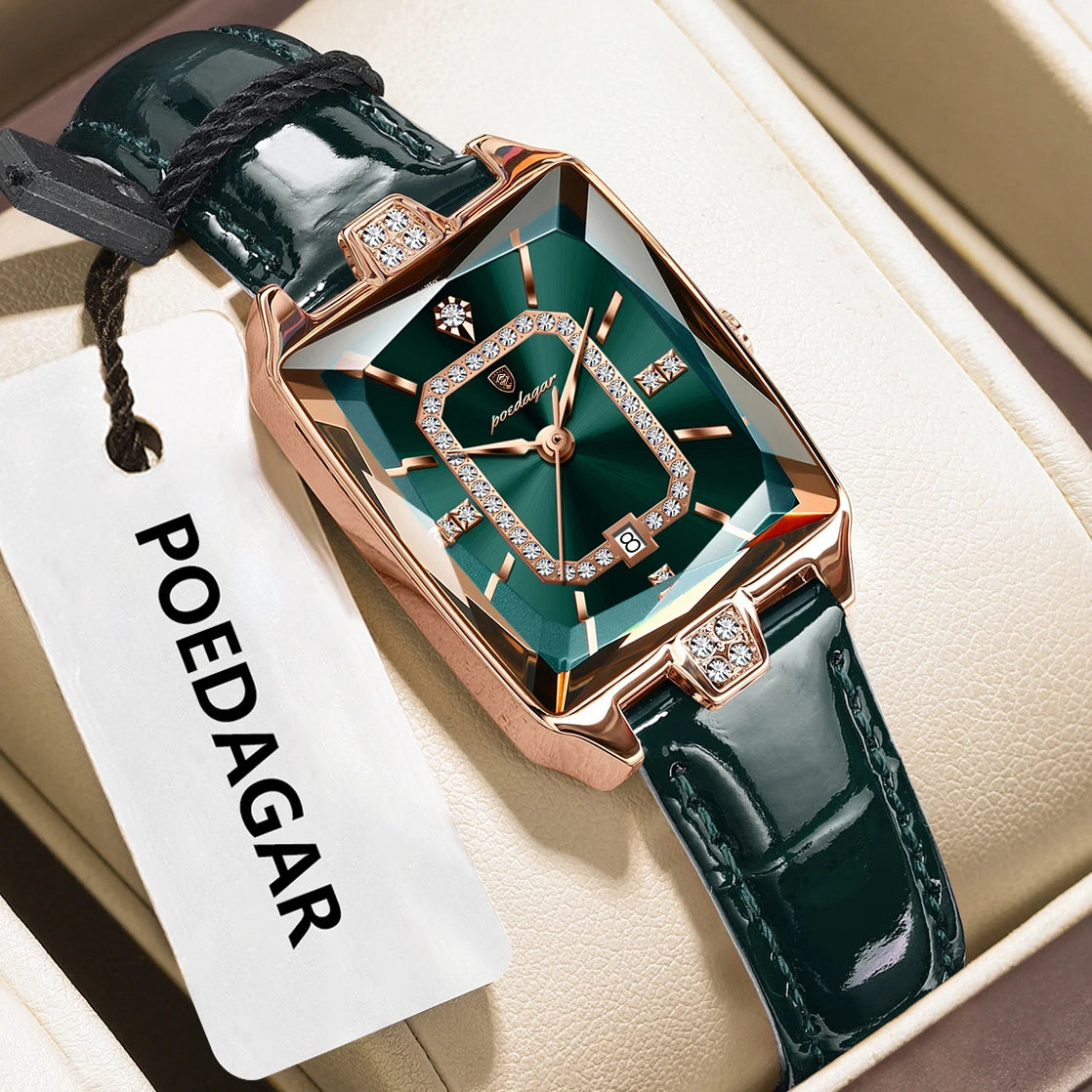 POEDAGAR Original Luxury Women Wristwatch Waterproof Leather Date Woman Watch Elegant High Quality Quartz Women's Watches Reloj