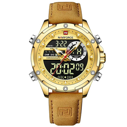 NAVIFORCE NF9208 Montre Militaire Digitale Homme Étanche LED Quartz Sport Grandes Montres