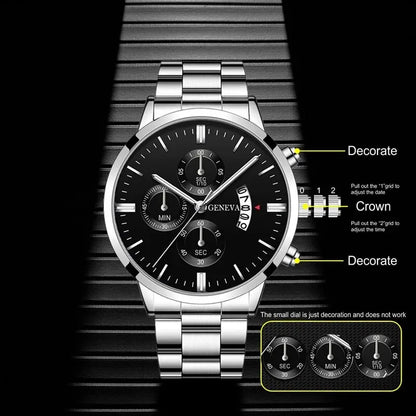 Montre Bracelet Homme Luxe Calendrier Quartz Montre-Bracelet Affaires Homme Montre Horloge Homme Bracelet