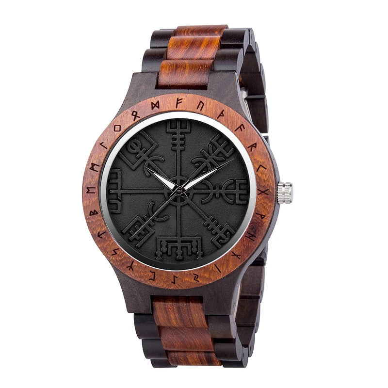 BOBO BIRD Montres en bois Relogio Masculino Montre pour hommes Symbole guerriers vikings Relojes Para Hombre часы мужские Logo personnalisé