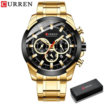 Montre à quartz CURREN pour hommes, marque de luxe, mode, affaires, montres en acier étanches pour hommes, montre-bracelet de sport, Relogio Masculino