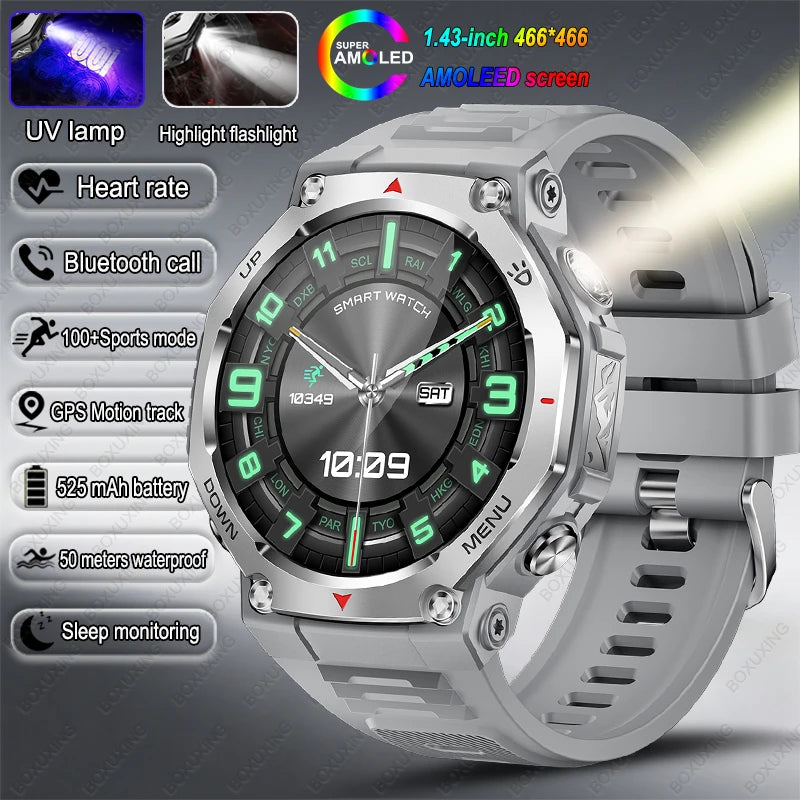Nouvelle Montre Connectée T-Rex 3 Ultra Sports de Plein Air 2026 pour Hommes, Suivi GPS, Étanche 5 ATM, Fréquence Cardiaque, Appel Bluetooth HD