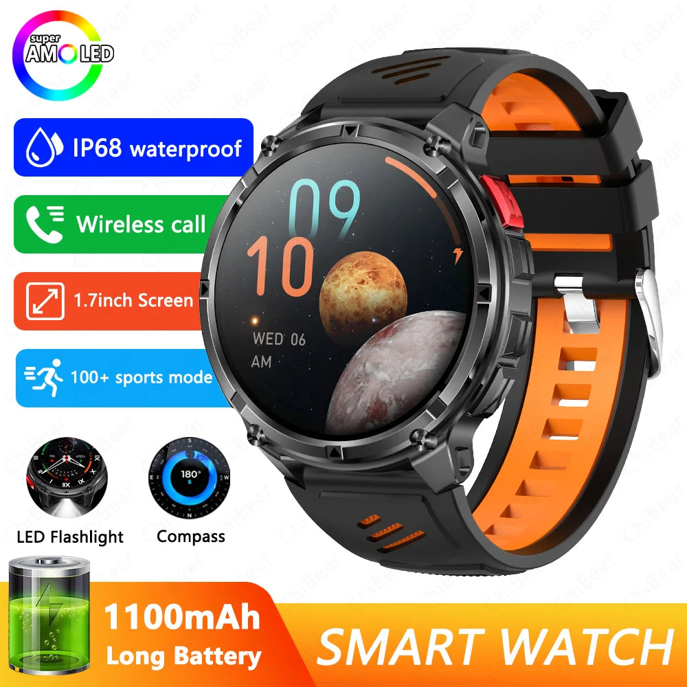 2026 New T-Rex3 Ultra 1100mAh Super Capacity Battery Adult Men Smart Watch 1.7" Large Screen Call 5ATM Waterproof Sports Watches